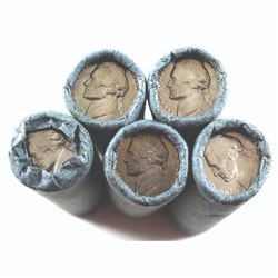 1964 USA 5-cents Original Rolls of 40pcs. 5 Rolls.