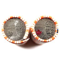 2x 2012 Canada 25-cents Salaberry Coloured & Non Coloured Collection (circulated) 2 Rolls.