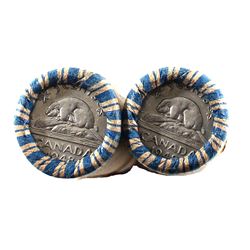 Scarce 1948 Canada 5-cents Rolls of 40pcs. 2 Rolls.