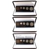 Image 1 : 1917, 1918 & 1919 Canada 5-coin (1-cent, 5-cent, 10-cent, 25-cent, 50-cent) Decimal Sets in Hard Pla