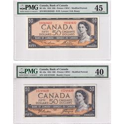 1954 $50 Bank of Canada Modified Portrait Notes PMG Certified BC-42a, Beattie-Coyne, S/N: A/H5218430