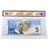 Image 2 : RADAR: 2002 $5 BC-62a-N1-iii, Bank of Canada, Knight Dodge, Printed in 2001, 3 Digit RADAR, S/N: ANV