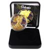 Image 1 : 2018 USA 1oz .999 Fine Silver Eagle Coloured & Gold Plated Bohemia Design in Smitty's Treasures Blac