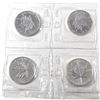 Image 1 : 4 x 1988 Canada 1oz .9999 Fine Silver Maple Leafs in Original Plastic Mint Sheet. 4pcs (TAX Exempt)
