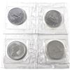 Image 2 : 4 x 1988 Canada 1oz .9999 Fine Silver Maple Leafs in Original Plastic Mint Sheet. 4pcs (TAX Exempt)