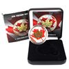 Image 1 : 2018 Canada 1oz .9999 Fine Silver Maple Coloured & Gold Plated Freedom Maple Design in Smitty's Trea