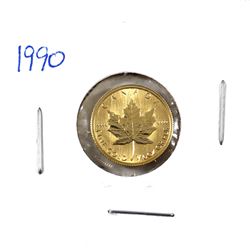 1990 Canada 1/10oz .9999 Fine Gold Maple Leaf (TAX Exempt).