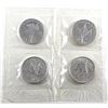 Image 1 : 4 x 2008 Canada Olympic 1oz .9999 Fine Silver Maple Leafs in Sealed Mint Plastic Sheet. 4pcs (TAX Ex
