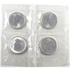 Image 2 : 4 x 2008 Canada Olympic 1oz .9999 Fine Silver Maple Leafs in Sealed Mint Plastic Sheet. 4pcs (TAX Ex