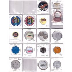 Estate Lot of Miscellaneous Tokens. 17pcs.
