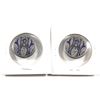Image 1 : Pair of Men's Cufflink Love Tokens Circa 1870s on USA Half Dollars. Featuring the initials 'HAW', th
