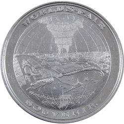 1892-3 Chicago World's Fair Columbian Exposition Souvenir Token in Aluminum. Diameter 44mm.