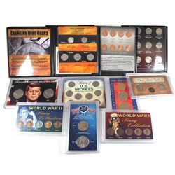 Estate Lot of Commemorative USA Coin Sets. You will receive 'Changing Mint Marks' 5-coin set, 'Linco