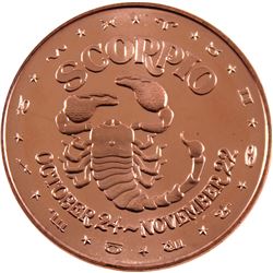 *20x 1oz .999 Fine Copper Rounds in Tube - 10x Gemini & 10x Scorpio. 20pcs (TAX Exempt)
