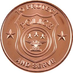 *20x 1oz .999 Fine Copper Rounds in Tube - 10x Fire Department & 10x Police. 20pcs (TAX Exempt)