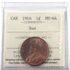 Image 1 : 1-cent 1916 ICCS Certified MS-64 RED! Nice Cherry Red coin with consistent tones througout.