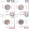 Image 1 : Group Lot of 4x Silver Canada 5-cents: 1906, 1910 Ptd Lvs, 1912, 1917. All coins EF-AU with some min