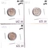 Image 1 : Group Lot of 3x Silver Canada 5-cents: 1917 AU-UNC, 1918 AU, 1920 AU. Either scratched, cleaned or i