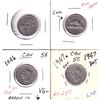 Image 2 : Group Lot 4x Canada 5-cents Varieties. Lot includes 1946 Arrow head, 1947 Dot, 1964 EWL, & 1966 Re-e