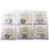 Image 2 : Lo of Canada 10-cents ICCS MS-63: 1937, 1940, 1947 ML, 1953 SF, 1953 NSF, & 1955 MS-64. 6pcs