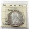 Image 1 : Silver $1 1966 ICCS Certified MS-65. A softly toned coin.