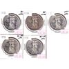 Image 1 : Silver $1 Lot: 5x 1958; 2x AU-UNC, 1x UNC+ & 2x BU, coins have some light toning spots or scratches.