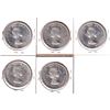 Image 2 : Silver $1 Lot: 5x 1958; 2x AU-UNC, 1x UNC+ & 2x BU, coins have some light toning spots or scratches.