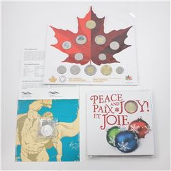 2015 $20 Superman & 2015 Holiday Gift Set with Snowflake Loon Dollar & 2017 Canada 150 Circulation 1