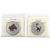 Image 2 : 2012 25-cents Dinosaur Pachyrhinosaurus ICCS SP-66 & 2013 Quetzalcoatlus 25-cents ICCS SP-64. 2pcs