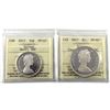 Image 1 : 2017 Silver Wolf 50-cents PF-67 UHC & 2017 Canada Goose Silver Dollar ICCS Certified PF-67 UHC. 2pcs