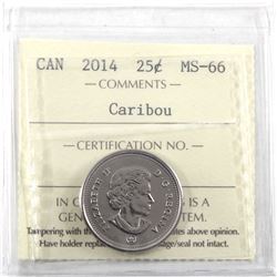 2014 Canada 25-cents ICCS Certified MS-66