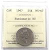 Image 1 : 1997 Canada 25-cents ICCS Certified MS-67 NBU (mint set issue only)