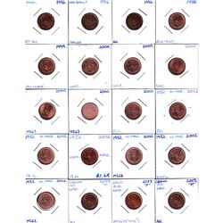 Estate Lot of Canada 1-cent, 5-cents & 10-cents coins in Circulated to BU: 103 x 1-cents ranging 195