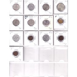 Mixed Page of 13 x German Coins dated between 1909 & 1949. 13pcs