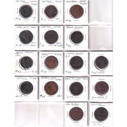 Mixed Estate Lot of Copper Bank Tokens 1800's. 16pcs. Good mixture. Please view the images for detai