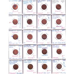 Errors 38x Canada Minor to Medium Error & Varieties 1-cent dated between 1906-2010. Please view imag