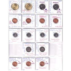 Errors 17 x Canada Error 1c, 5c, 10c, 25c & Loon $1. Please view image for details. 17pcs