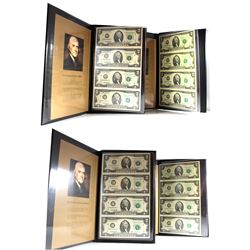 Four Sets of 4 x Uncut USA $2 bills. All sets comes with the original certificate of ownership. 4 sh