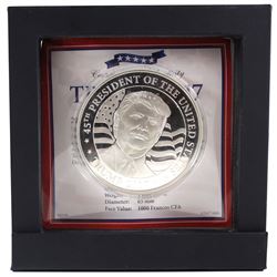 2017 Republic of Guinea 1000 Francos CFA Donald Trump Silver Proof Coins (TAX Exempt). Coin comes en