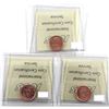 Image 2 : Canada 1-cent 2010 ICCS MS-66 Red, 2011 Non-Magnetic MS-64 Red & 2012 Magnetic MS-65 Red. 3pcs