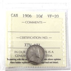 1906 Canada 10-cents ICCS Certified VF-20