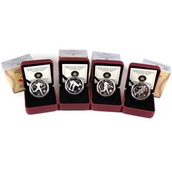 2013 Canada $20 Baseball - Runner, Hitter, Pitcher & Fielder Fine Silver Coins. 4pcs (TAX Exempt). I