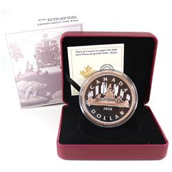 2018 Canada $1 Big Coin Rose-Gold Plated 5oz Fine Silver Coin (TAX Exempt).
