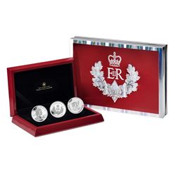 2012 Canada $20 Queen's Diamond Jubilee Fine Silver 3-Coin Set (small scratches on outer box). TAX E