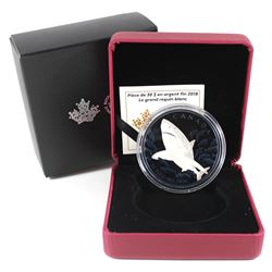 2018 Canada $30 The Great White Shark Fine Silver Coin (capsule is lightly scratched). TAX Exempt. I