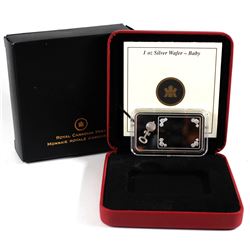 RCM 1oz Baby Gift Engravable Fine Silver Wafer (TAX Exempt). Issued by the Royal Canadian Mint