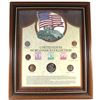 Image 1 : *United States World War II Collection in Wooden Frame with Stamps.