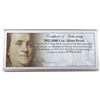 Image 2 : 2012 USA $100 1oz .999 Fine Silver Proof Banknote Design in Capsule with COA in The Washington Mint 