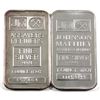 Image 1 : 1oz Johnson Matthey .999 Fine Silver Bars - Scarcer Blank Back & Regular Back. 2pcs (TAX Exempt)