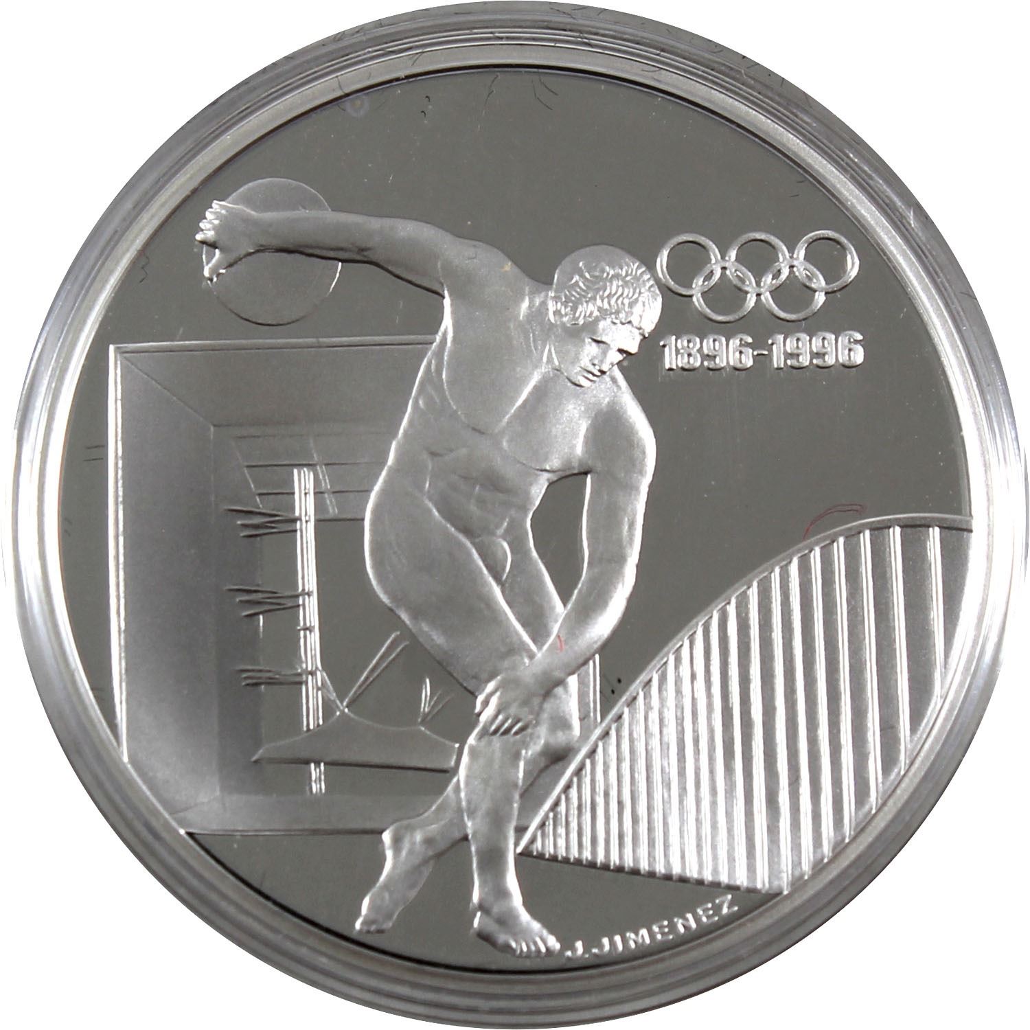 1896-1996 Olympic Centennial 1994 France 100 Francs Discus Sterling ...